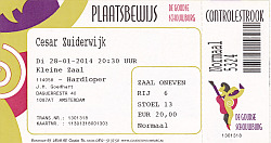Golden Earring show ticket#6-13 January 28, 2014 Gouda - Goudse Schouwburg
